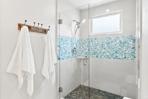 a bathroom with a shower