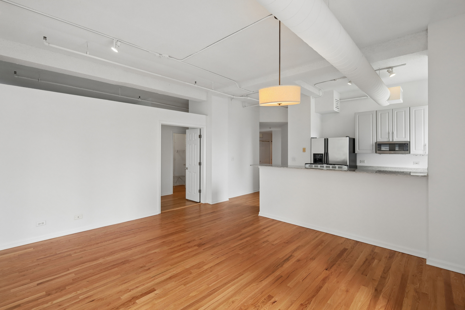 161 West Harrison Street, Unit 1007 Chicago, IL 60605 - Photo 11 of 35 a view of a kitchen with a dishwasher and wooden floor