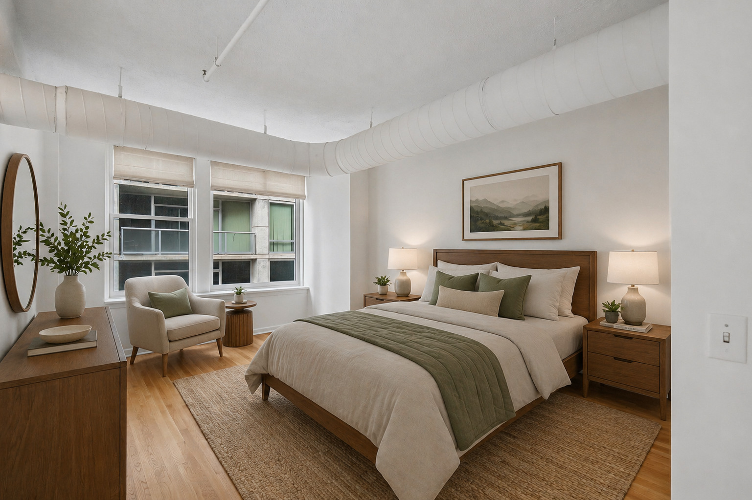 161 West Harrison Street, Unit 1007 Chicago, IL 60605 - Photo 16 of 35 a bedroom with a large bed and a large window
