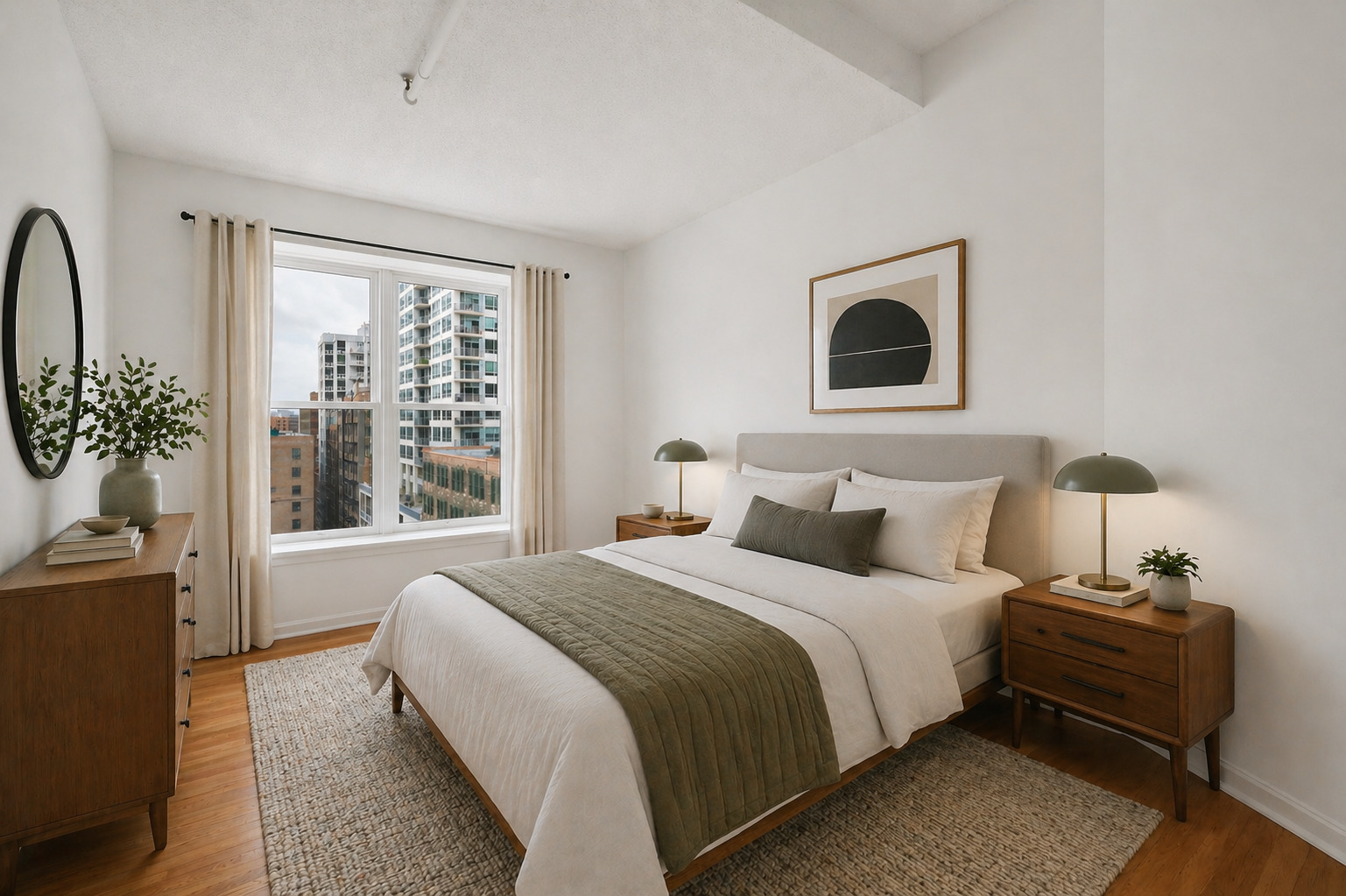 161 West Harrison Street, Unit 1007 Chicago, IL 60605 - Photo 24 of 35 a bedroom with a large bed and a window