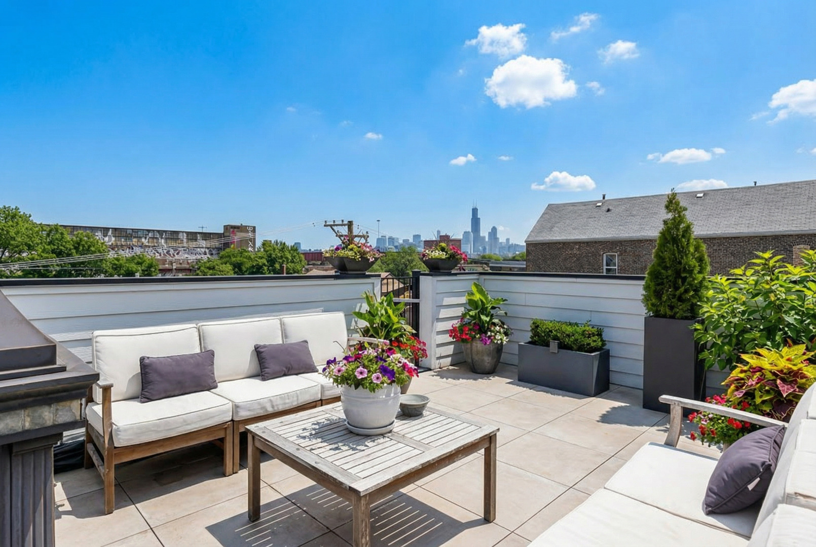 1738 West 17th Street, Unit 3 Chicago, IL 60608 - Photo 19 of 23 a view of a terrace with furniture and a potted plants