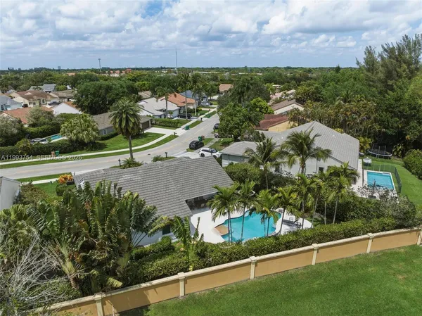 an aerial view of residential building with outdoor space