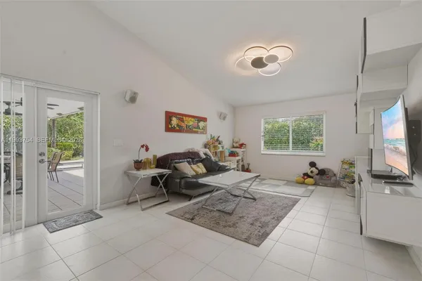 a living room with furniture