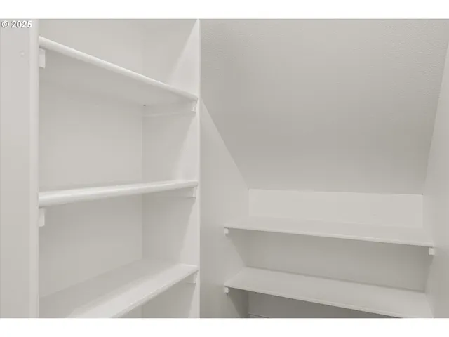 a view of an empty walk in closet