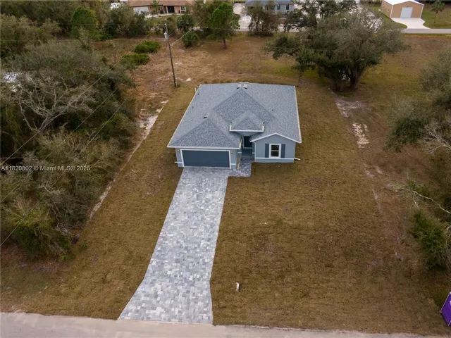 an aerial view of a house