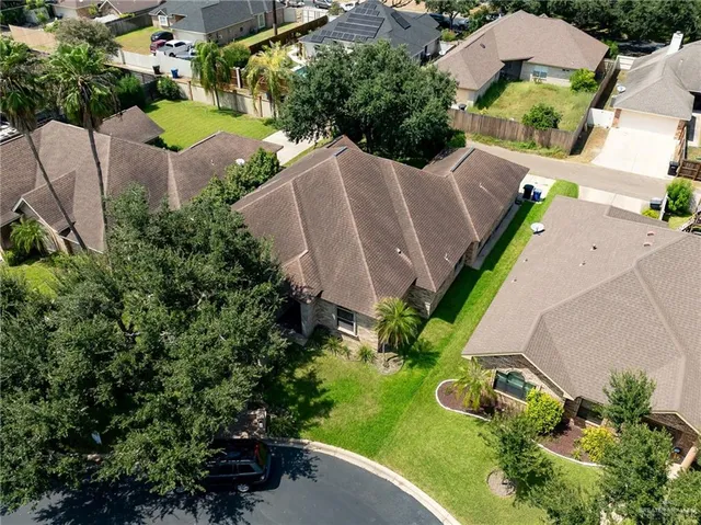 an aerial view of a house