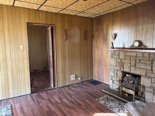 a view of livingroom with furniture and a window
