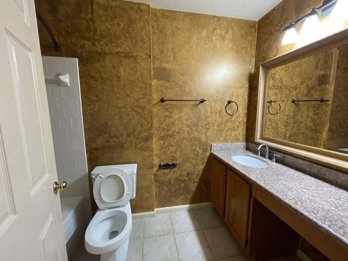 46 Sweetdream Place Spring, TX 77381 - Photo 11 of 18 a bathroom with a granite countertop sink toilet and shower