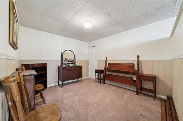 a view of livingroom with furniture and fireplace