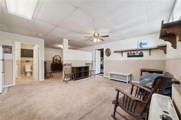 a view of livingroom with furniture and fireplace