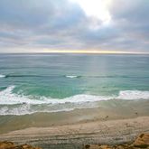 a view of a ocean with beach