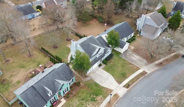 an aerial view of a house
