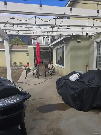 a living room with a couch and a table