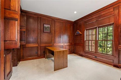 a view of kitchen with dining area
