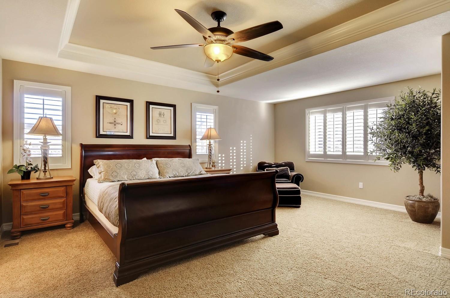 10560 Sundial Rim Road Highlands Ranch, CO 80126 - Photo 11 of 27 a spacious bedroom with a bed and a large window