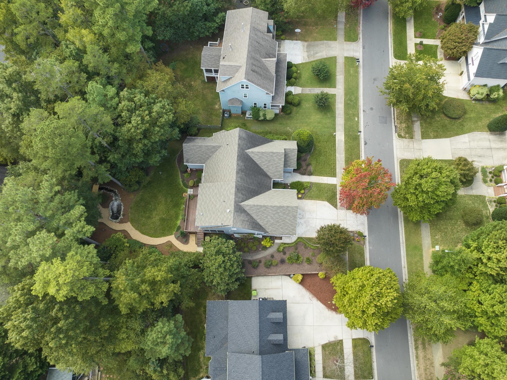 1608 Falls River Avenue Raleigh, NC 27614 - Photo 45 of 65 an aerial view of a house with outdoor space and street view