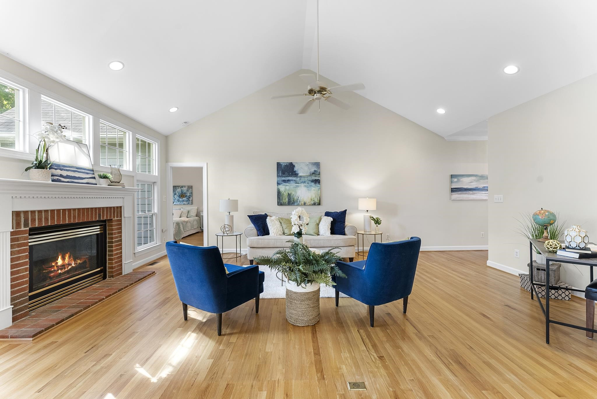 1608 Falls River Avenue Raleigh, NC 27614 - Photo 7 of 65 a living room with fireplace furniture and a fireplace