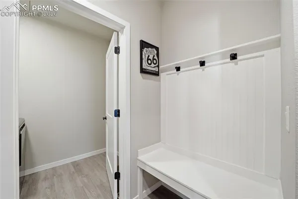 a bathroom with a shower and a sink