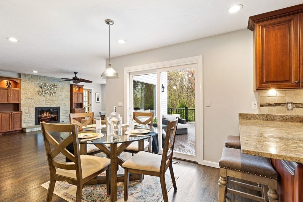 7 Kings Road Sharon, MA 02067 - Photo 14 of 41 a view of a dining room with furniture window and wooden floor