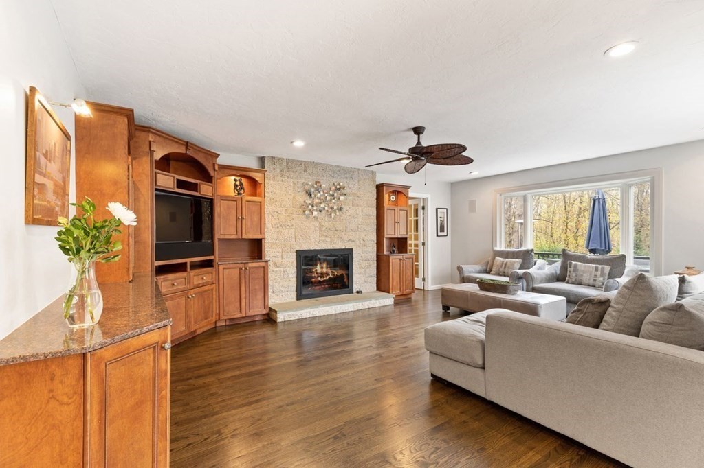 7 Kings Road Sharon, MA 02067 - Photo 7 of 41 a living room with furniture fireplace and flat screen tv