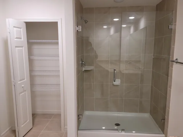 a bathroom with a shower