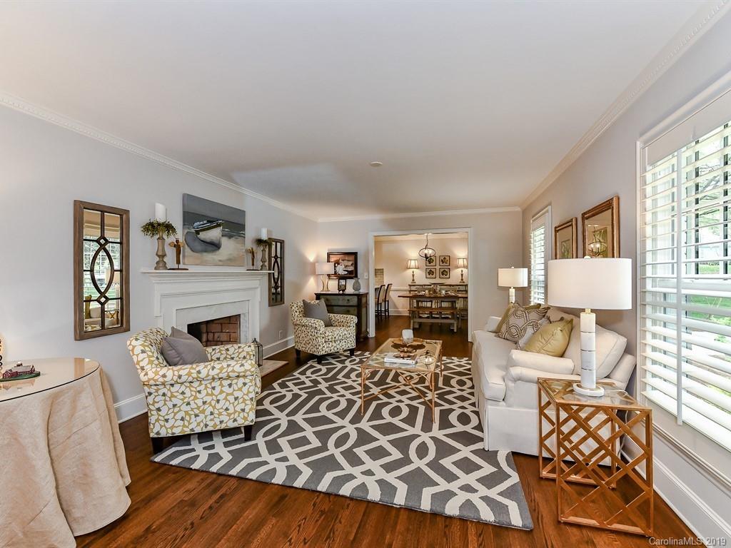 3110 Ferncliff Road Charlotte, NC 28211 - Photo 4 of 41 a living room with furniture and a fireplace
