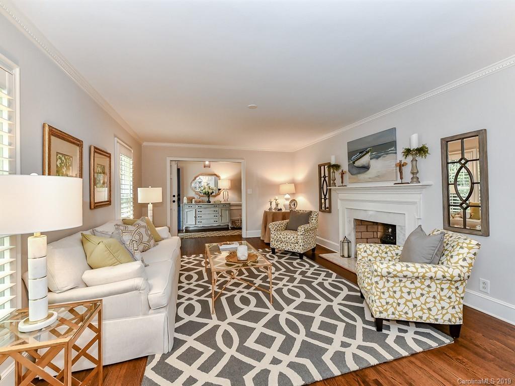 3110 Ferncliff Road Charlotte, NC 28211 - Photo 5 of 41 a living room with furniture and a fireplace