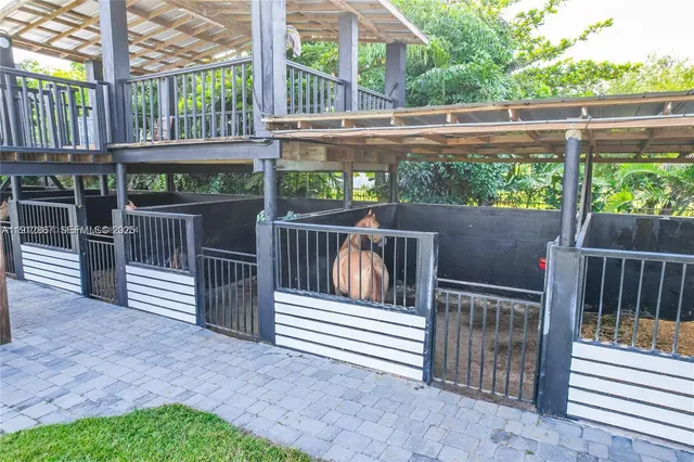 a view of a porch with a bench