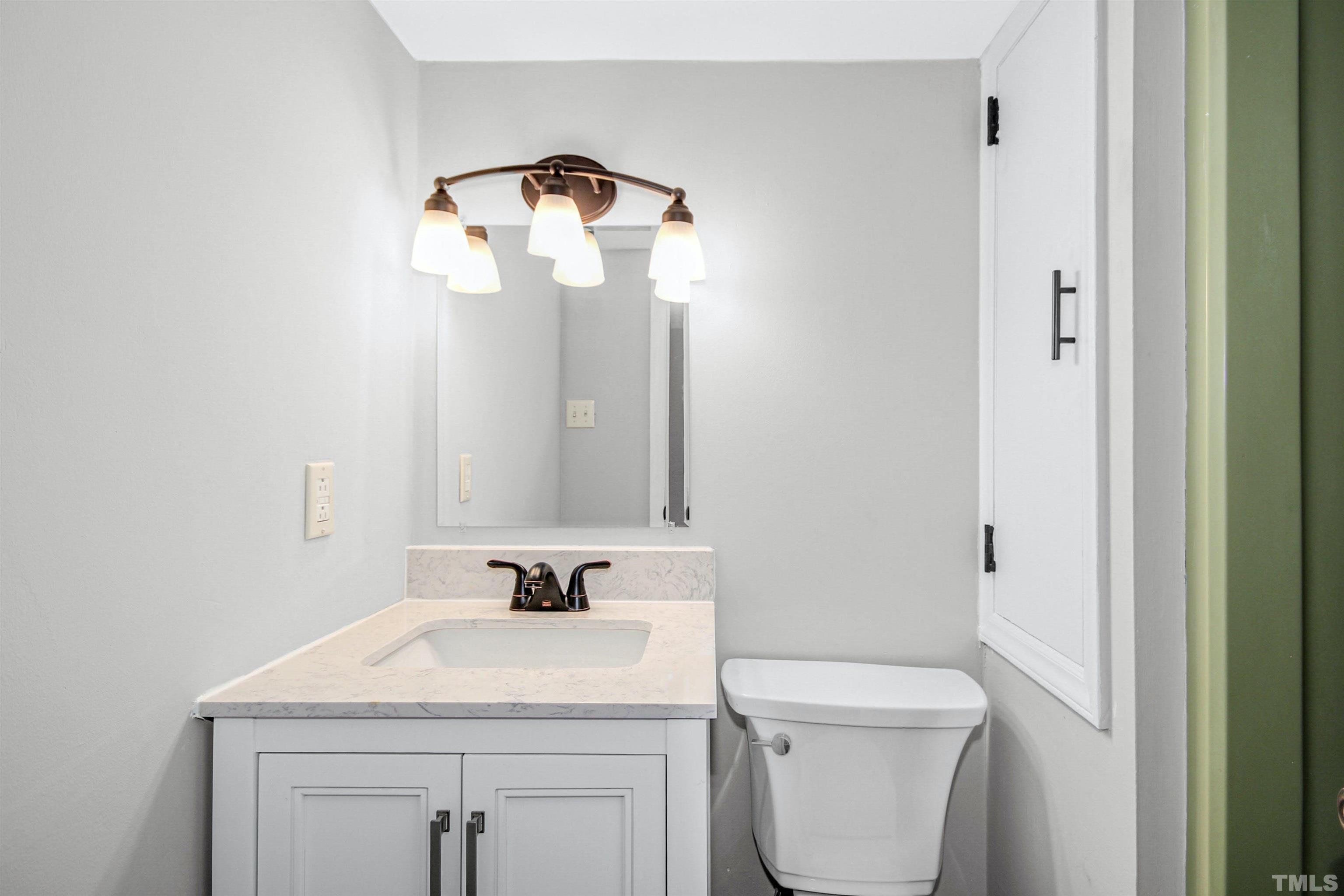 4610 Hall Road Rougemont, NC 27572 - Photo 25 of 43 a bathroom with a sink vanity and toilet