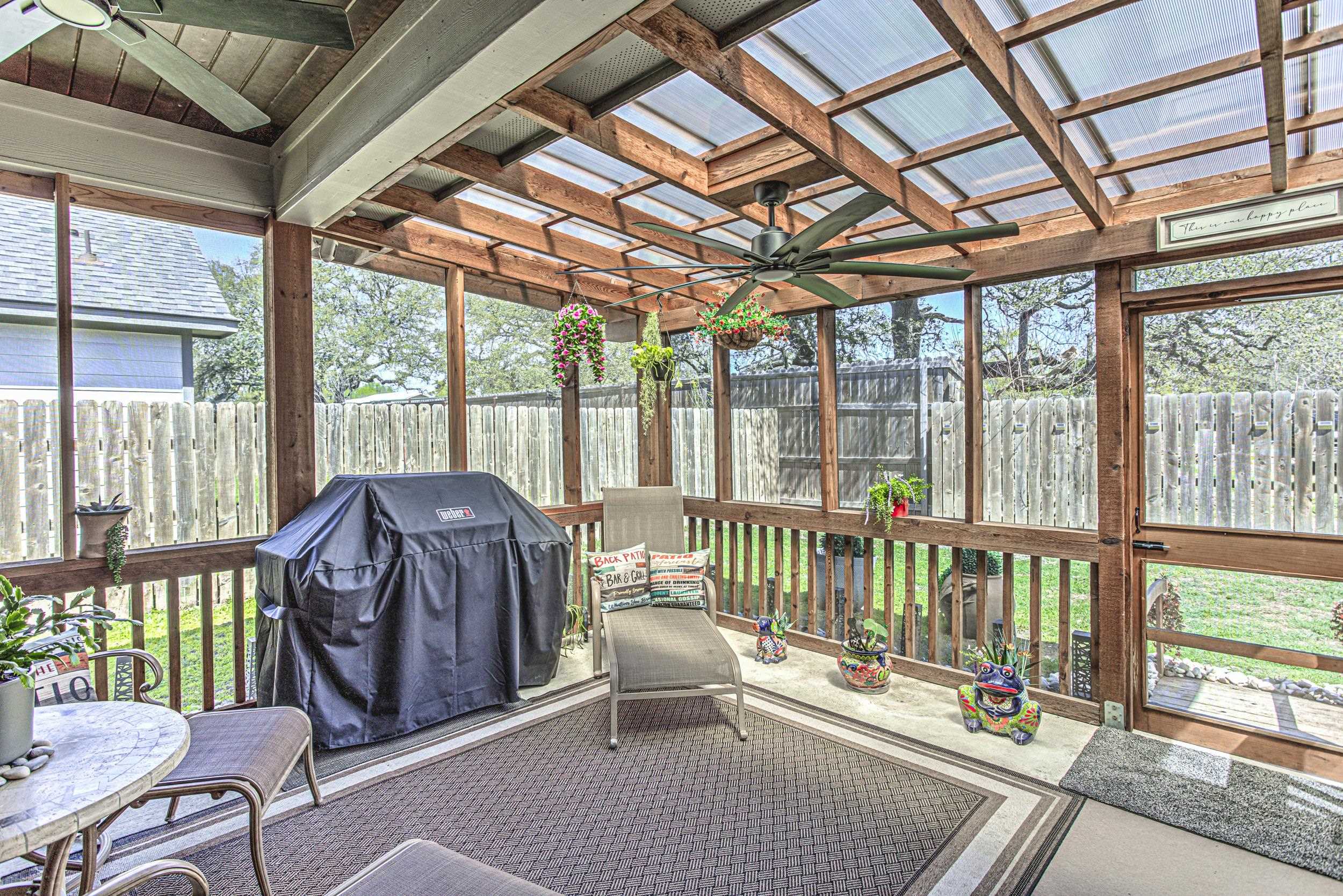 433 Dove Trail Bertram, TX 78605 - Photo 27 of 30 a balcony with furniture and wooden floor