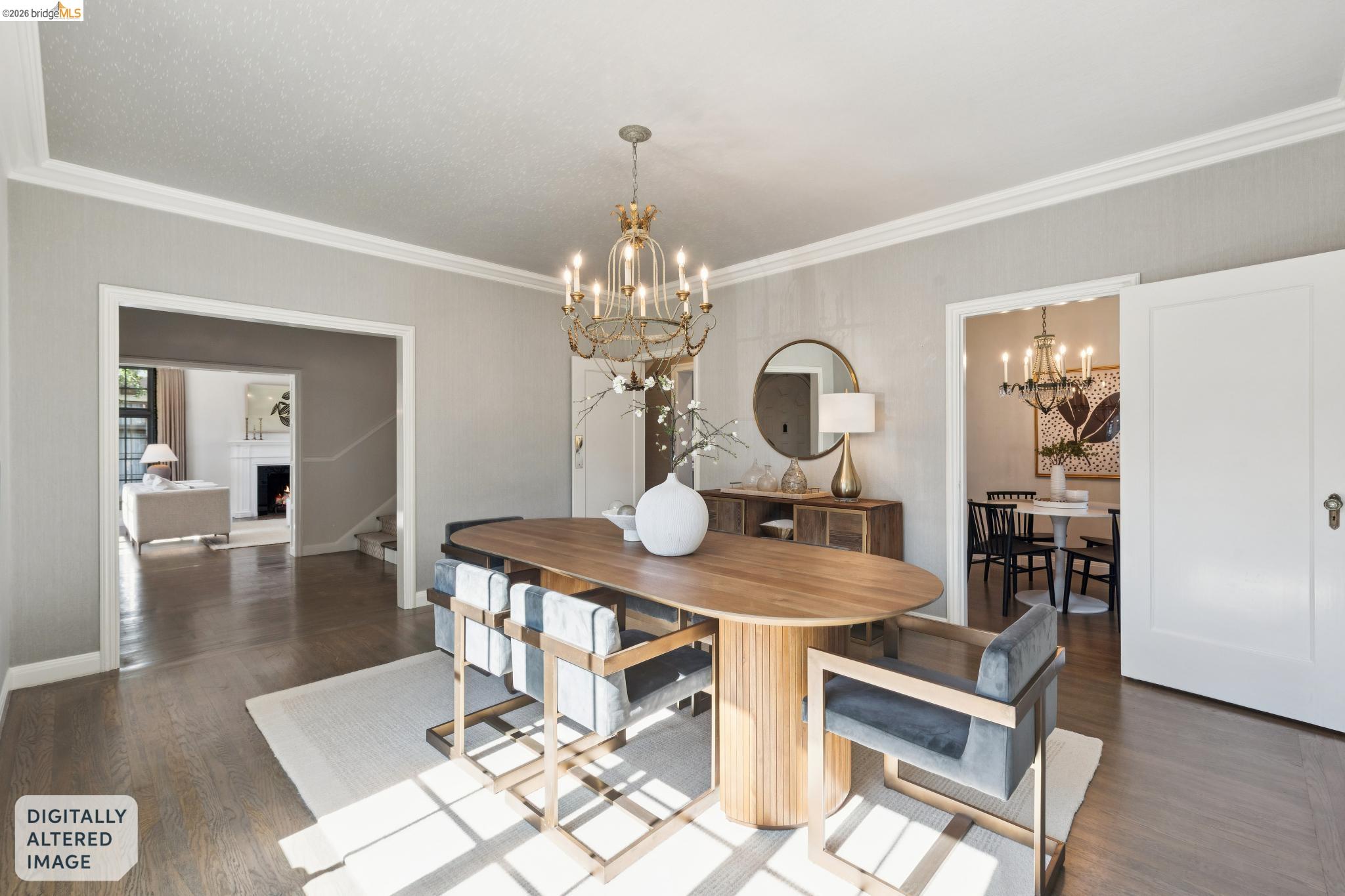 906 Paramount Road Oakland, CA 94610 - Photo 16 of 60 a view of a dining room with furniture and chandelier