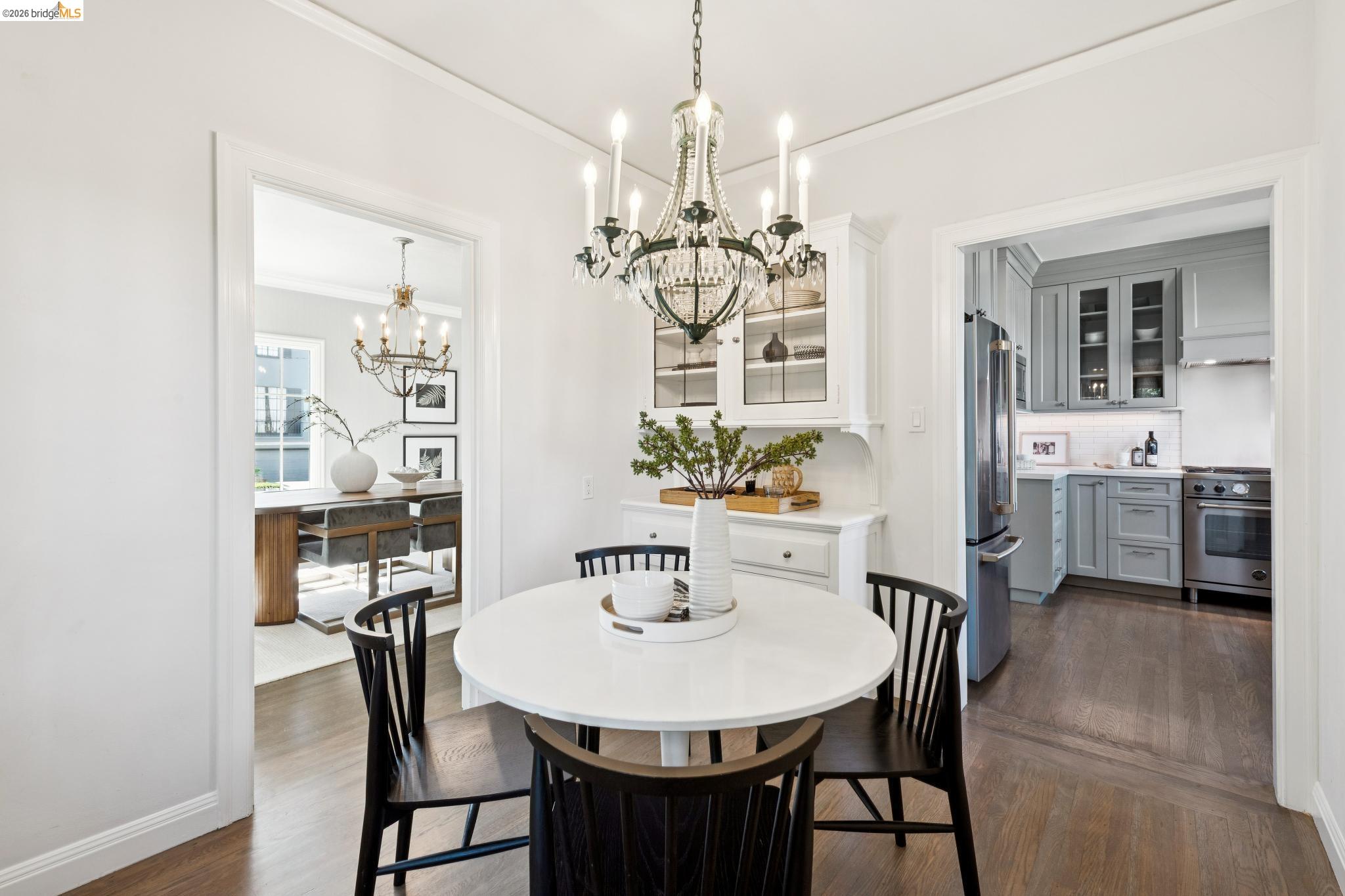 906 Paramount Road Oakland, CA 94610 - Photo 51 of 60 a view of a dining room with furniture and chandelier