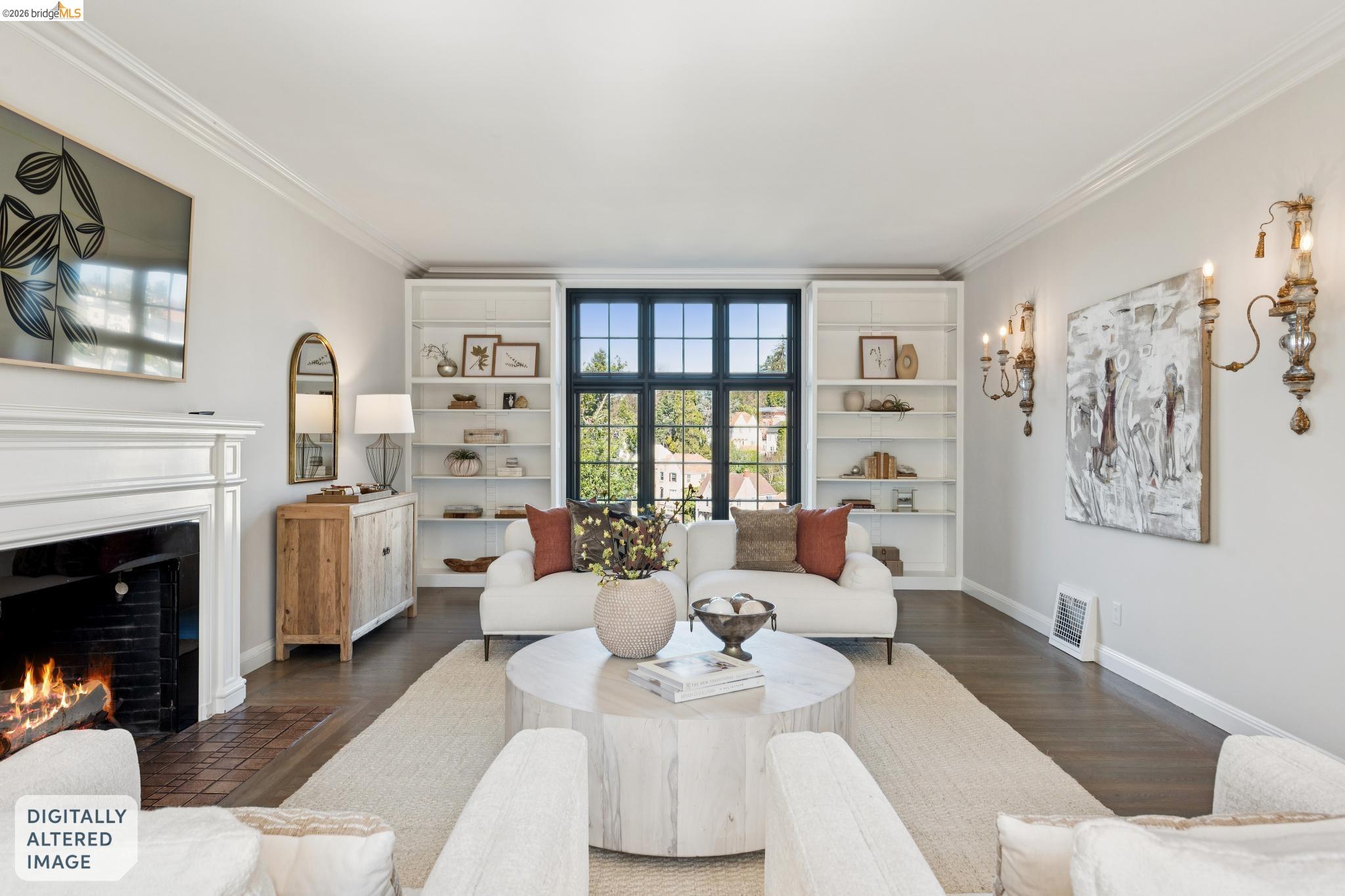 906 Paramount Road Oakland, CA 94610 - Photo 8 of 60 a living room with furniture and a fireplace