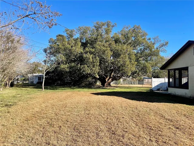 a view of backyard with green space