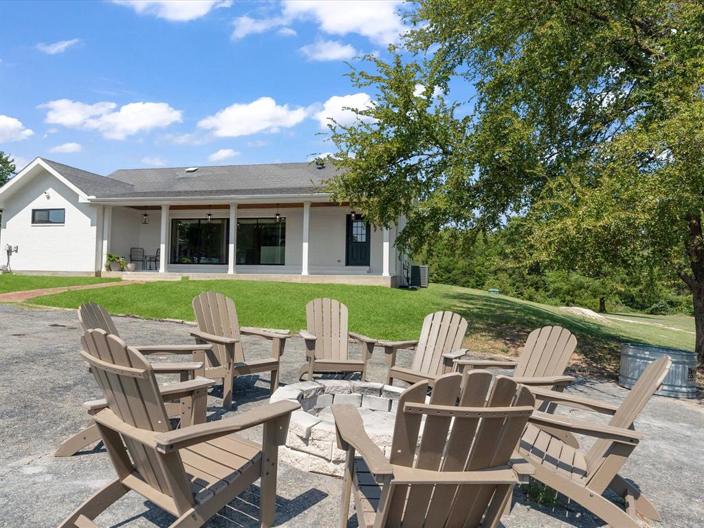 946 Burke Road Gunter, TX 75058 - Photo 25 of 38 a view of a patio with a table chairs and a swimming pool