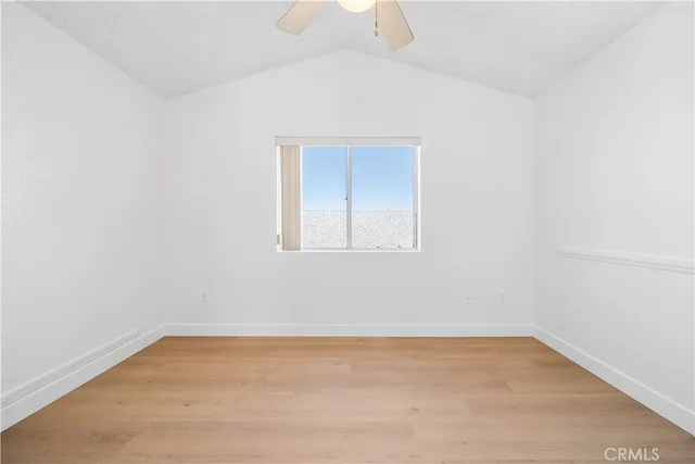 a view of a small space with a window