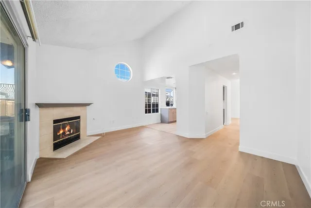 a view of a livingroom with a fireplace