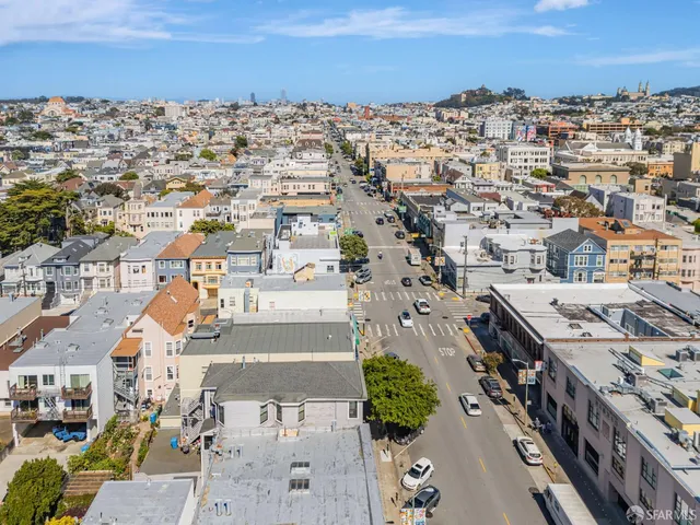 an aerial view of multiple house