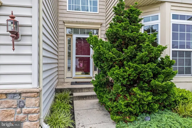 a view of a pathway of a house with potted plants