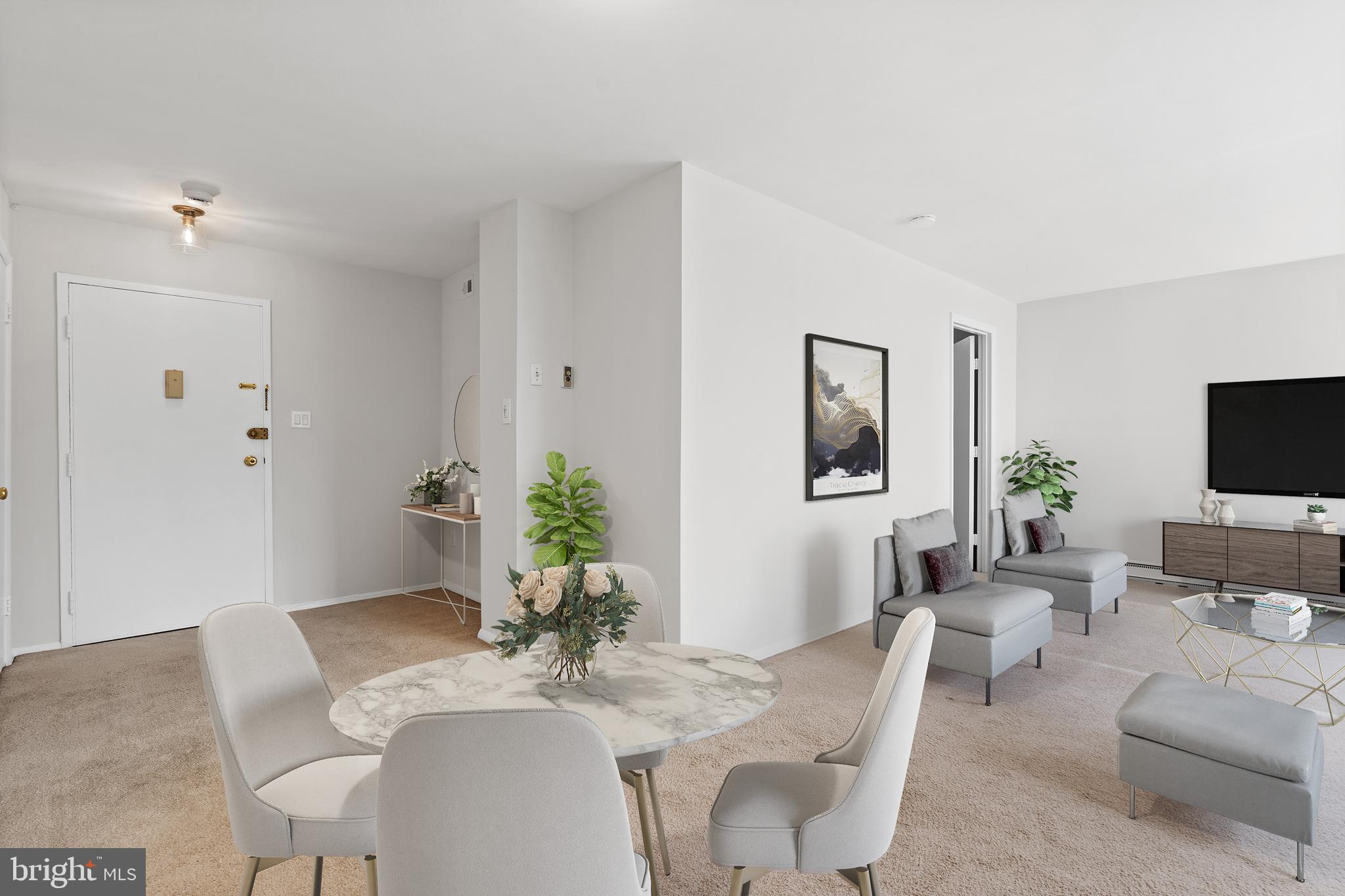 3245 Rio Drive, Unit 714 Falls Church, VA 22041 - Photo 12 of 30 a living room with furniture a flat screen tv and a potted plant