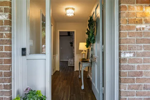 a view of a balcony from a hallway