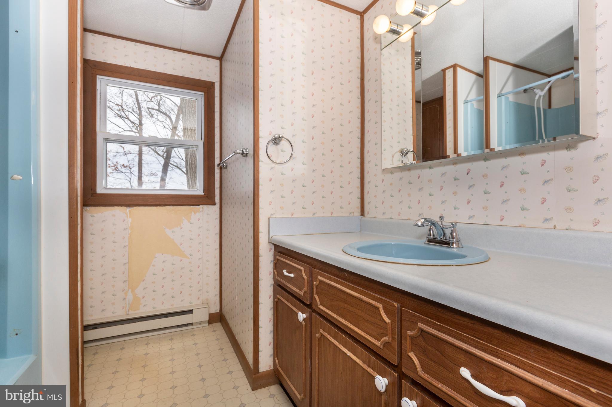 16 Leppo Road Westminster, MD 21158 - Photo 13 of 46 a bathroom with a granite countertop sink and a mirror