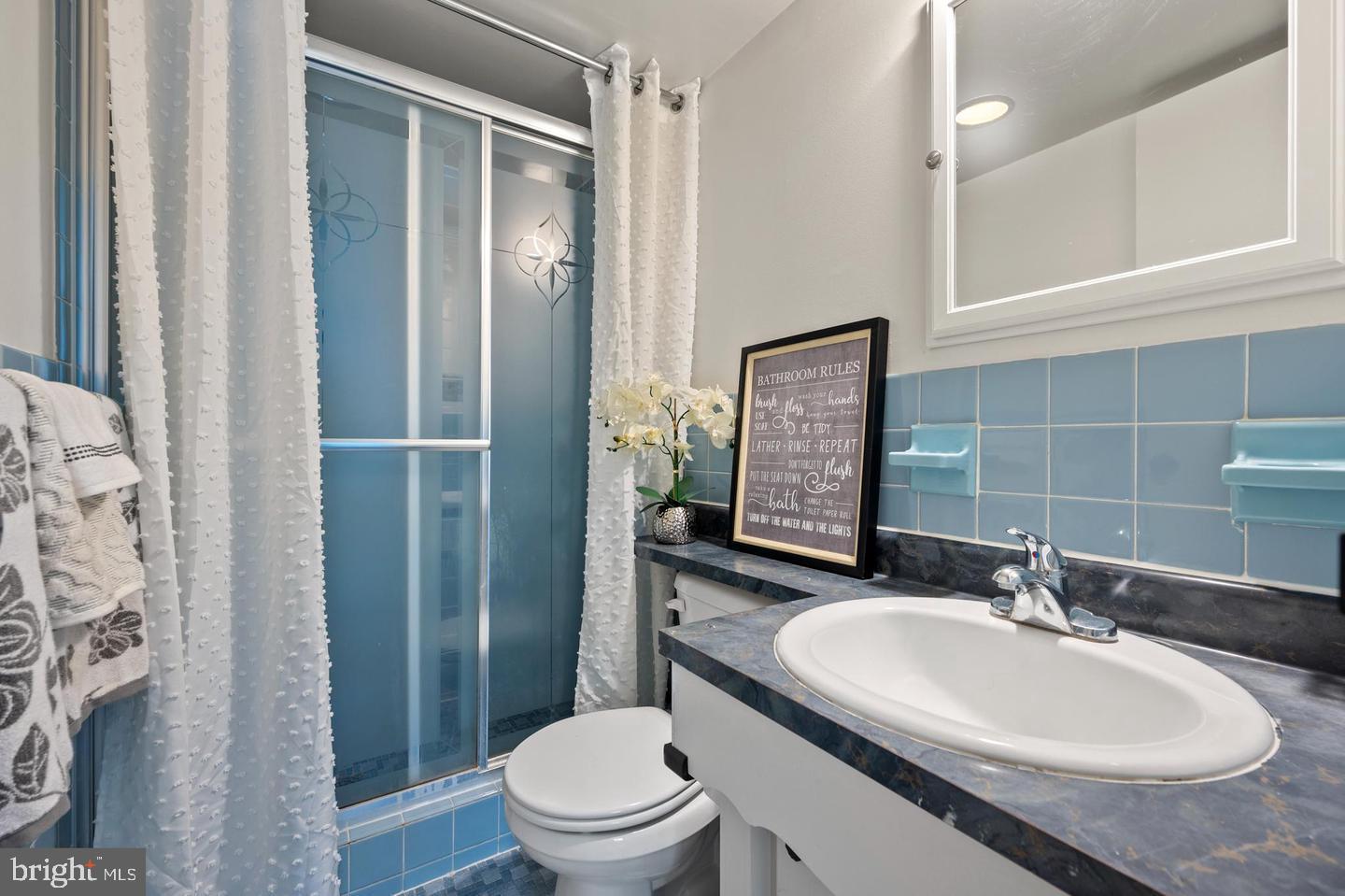 1111 University Boulevard West, Unit 815 Silver Spring, MD 20902 - Photo 10 of 14 a bathroom with a sink toilet and shower
