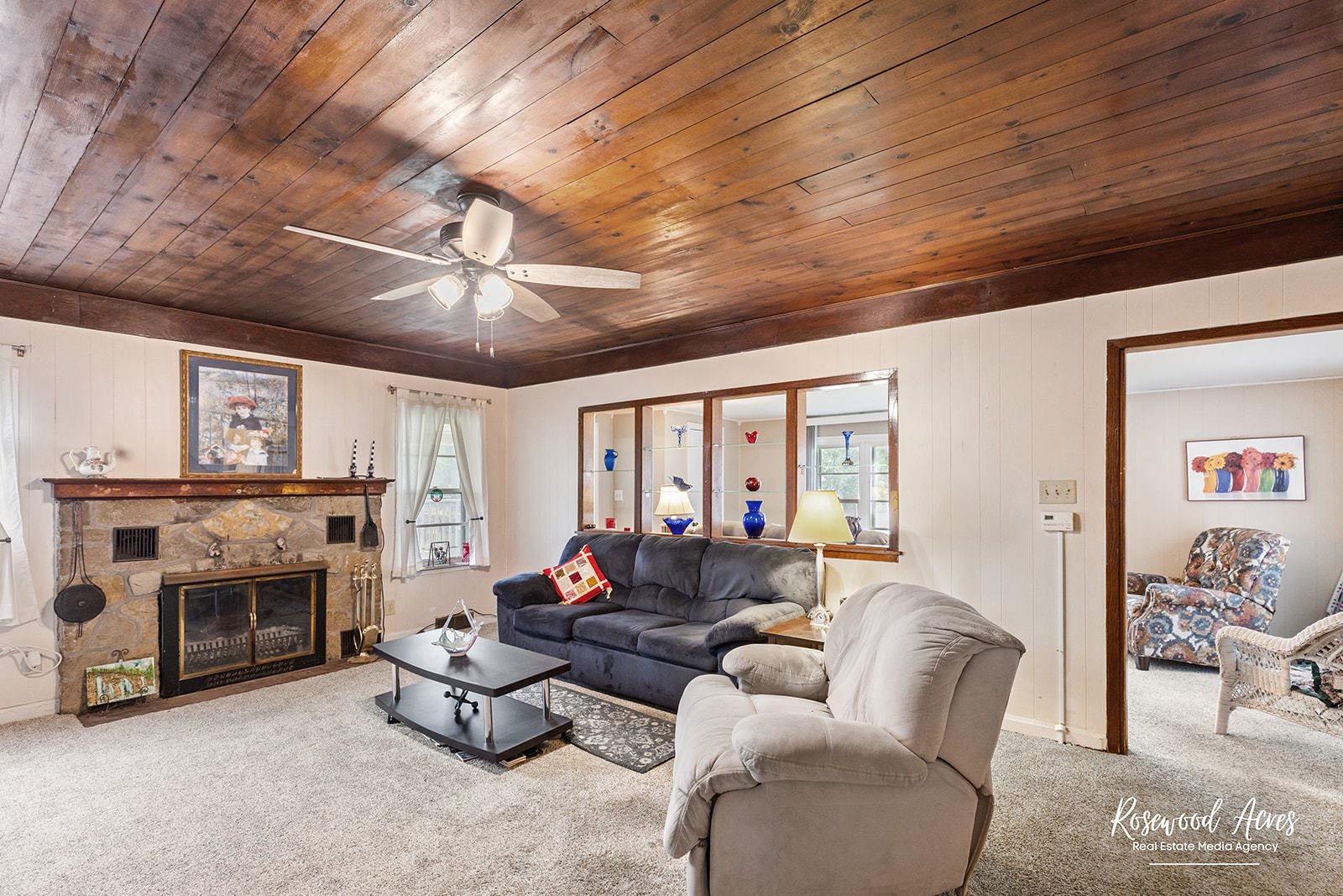 2657 River Road Kankakee, IL 60901 - Photo 15 of 22 a living room with furniture a fireplace and a flat screen tv