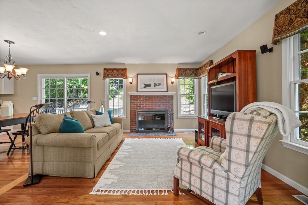 10 Sullivan Way Canton, MA 02021 - Photo 15 of 42 a living room with furniture a flat screen tv and a fireplace
