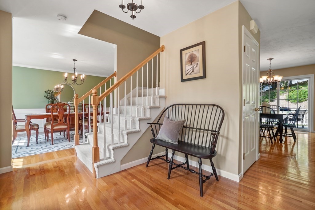10 Sullivan Way Canton, MA 02021 - Photo 4 of 42 a view of a hallway with dining room and wooden floor