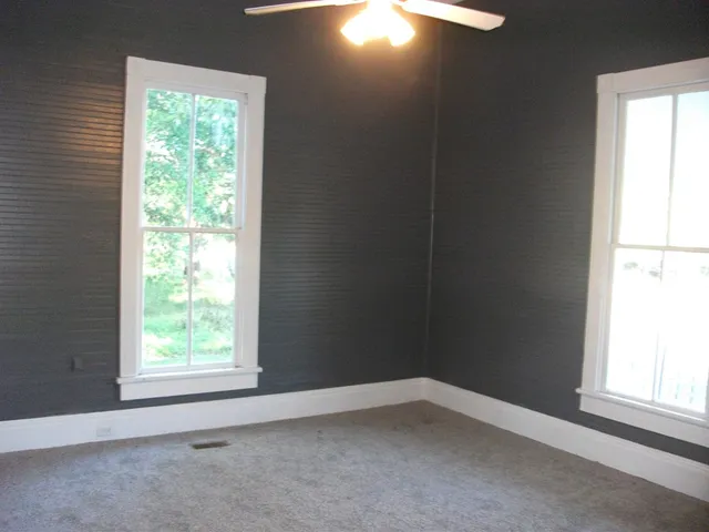 an empty room with a window