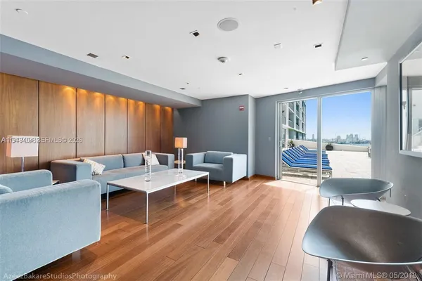 a outdoor view with a sitting space