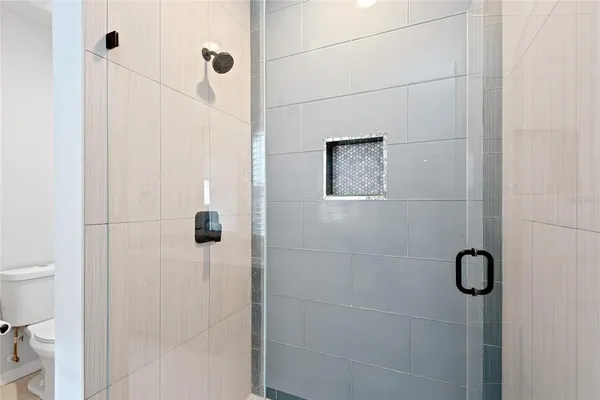 a bathroom with a shower