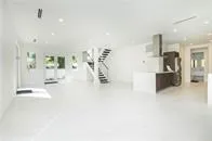 a view of a living room with furniture